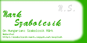 mark szabolcsik business card